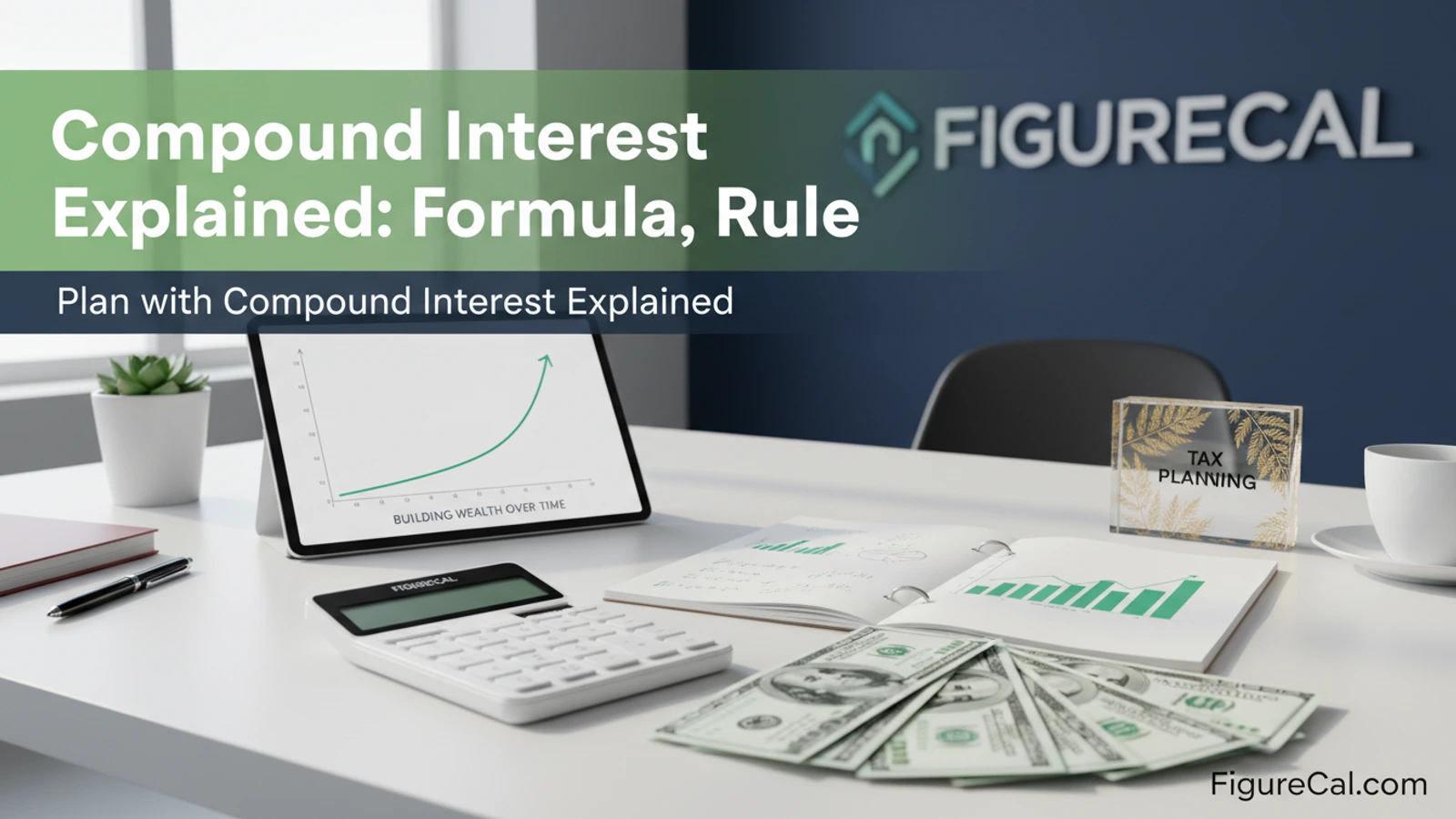 Compound Interest Explained: Formula, Rule of 72 & Building Wealth Over Time finance calculator guide with planning chart